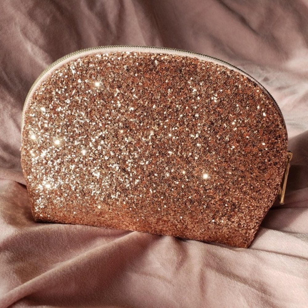 Estee Lauder Pink Glittery Makeup Bag